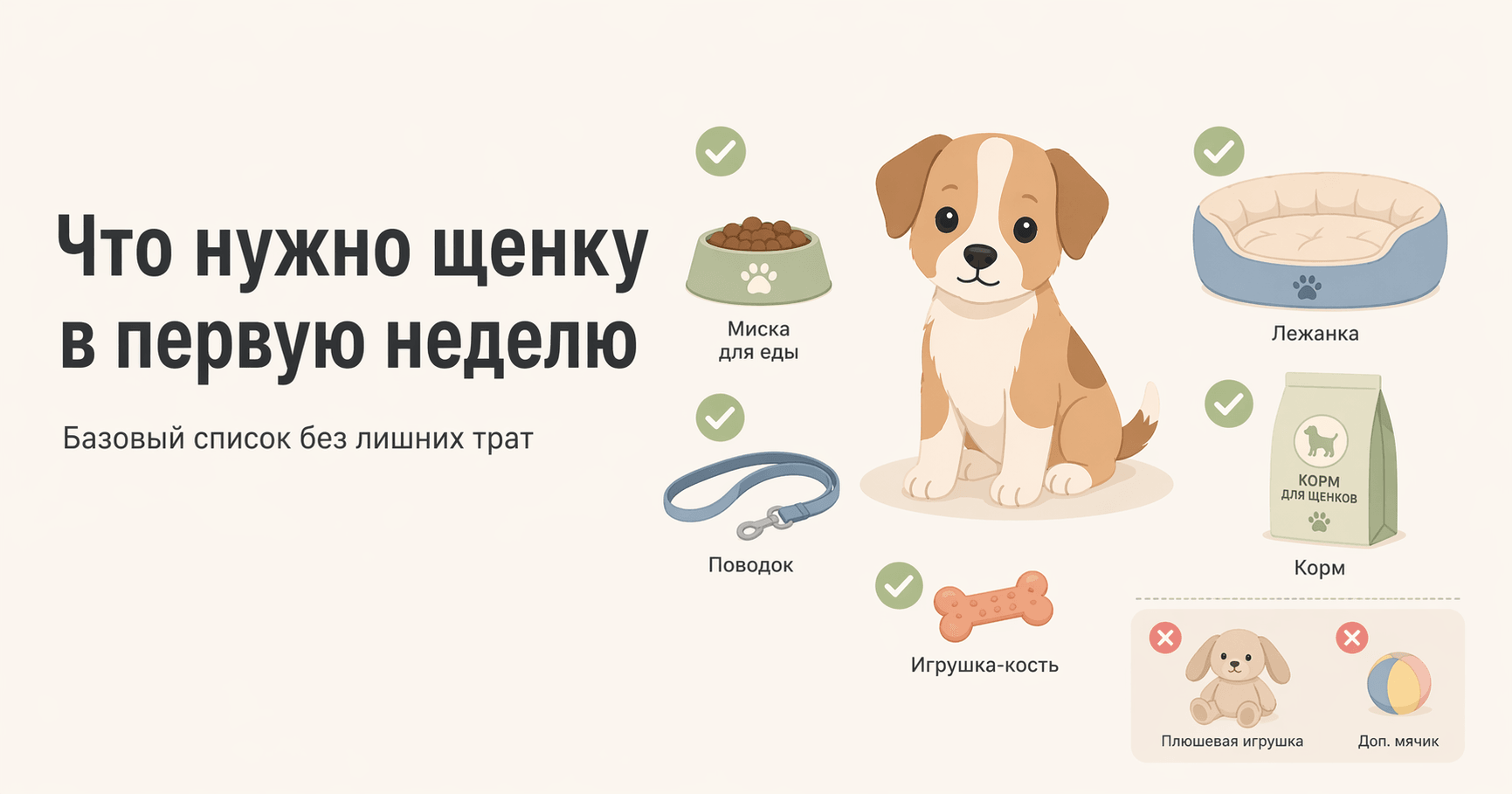 Что купить для щенка в первую неделю: базовый список без лишних трат