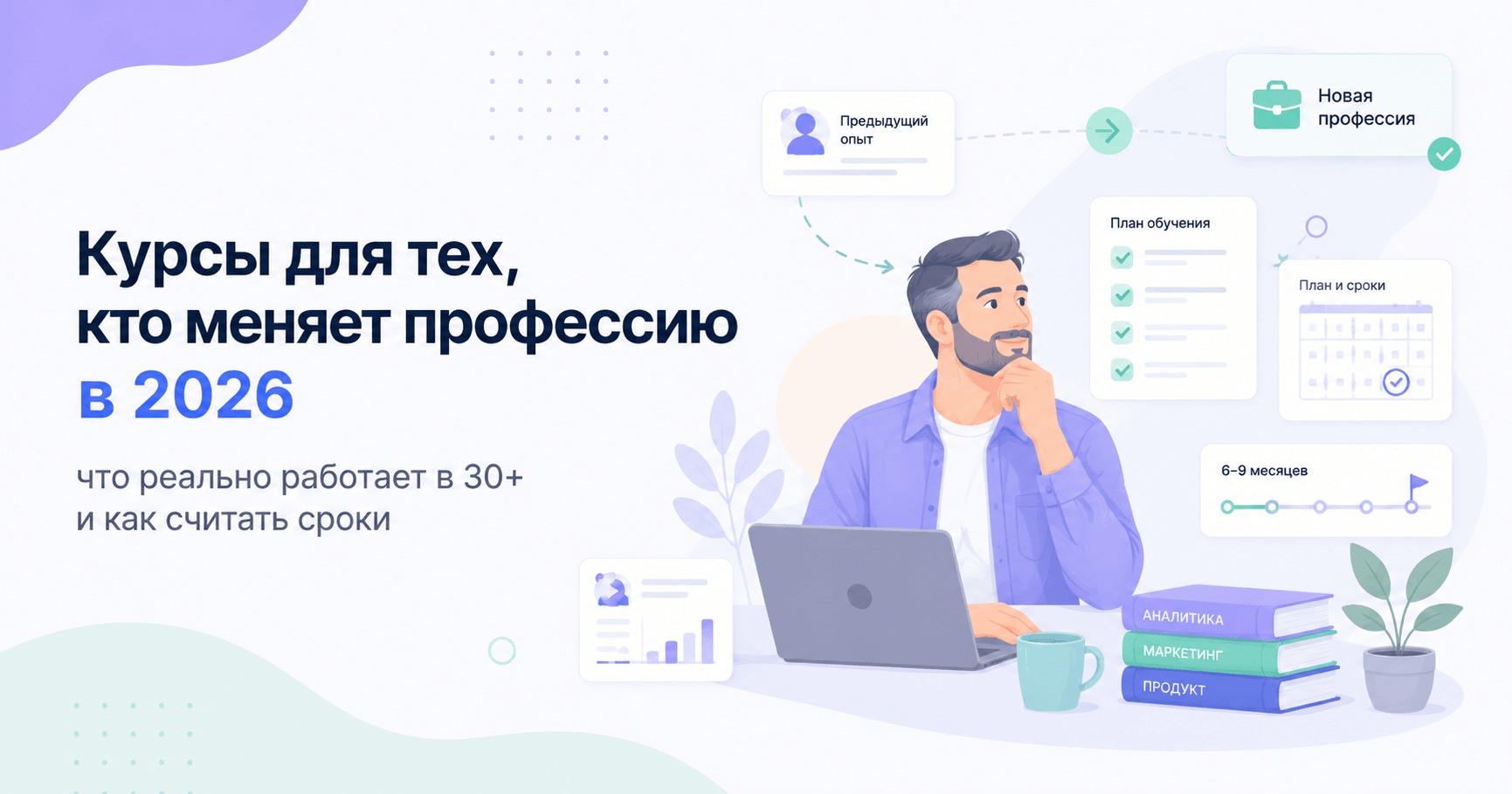 Курсы для тех, кто меняет профессию в 2026: что реально работает в 30+ и как считать сроки