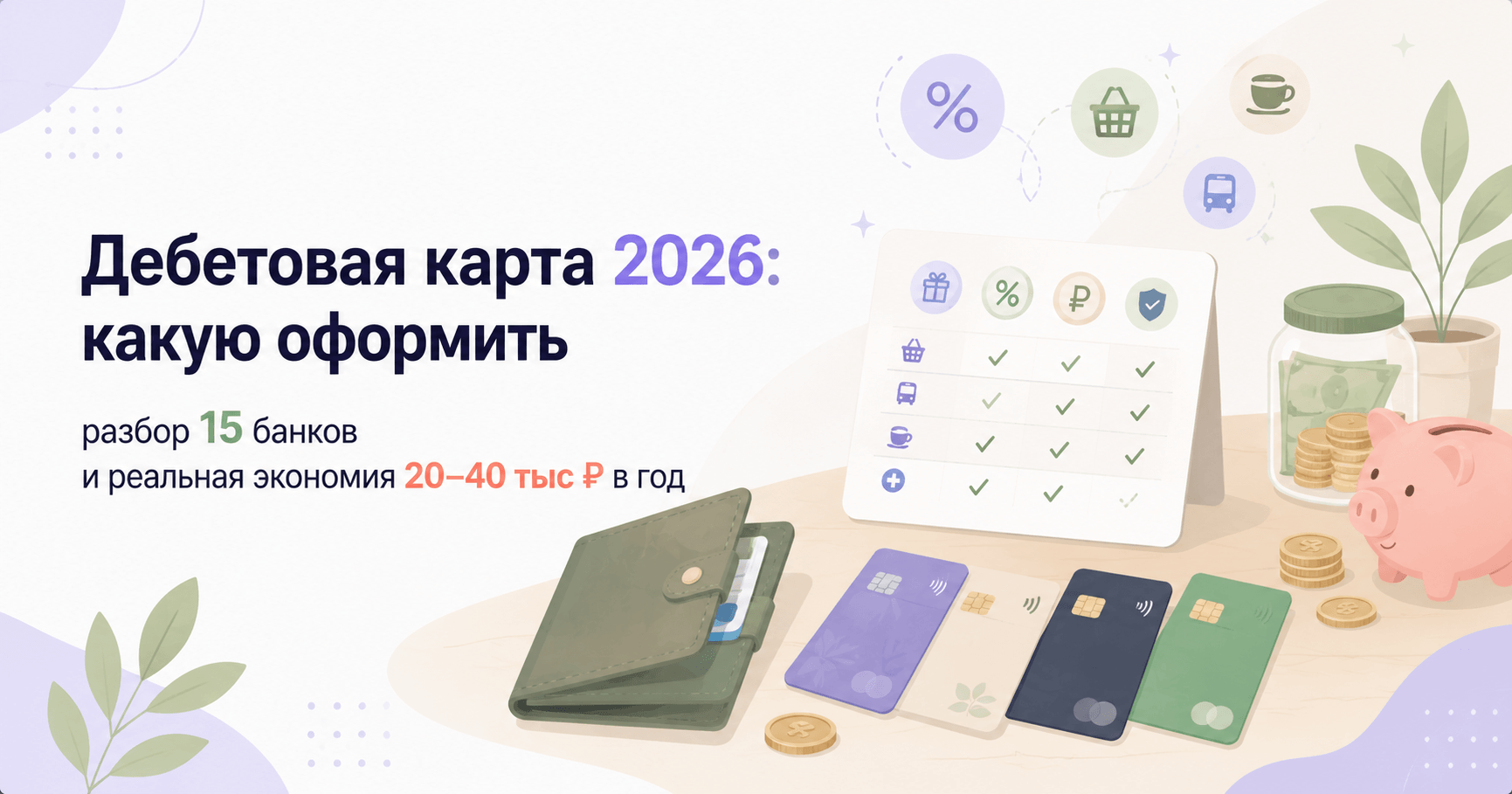 Дебетовая карта 2026: какую оформить — разбор 15 банков и реальная экономия 20-40 тыс ₽ в год