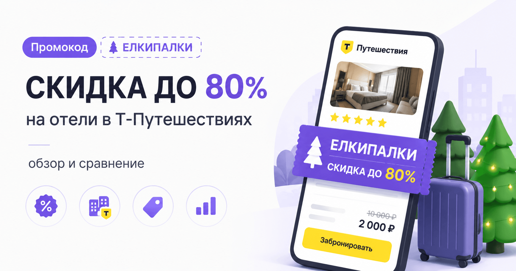 Промокод ЕЛКИПАЛКИ: скидка до 80% на отели в Т-Путешествиях — обзор и сравнение