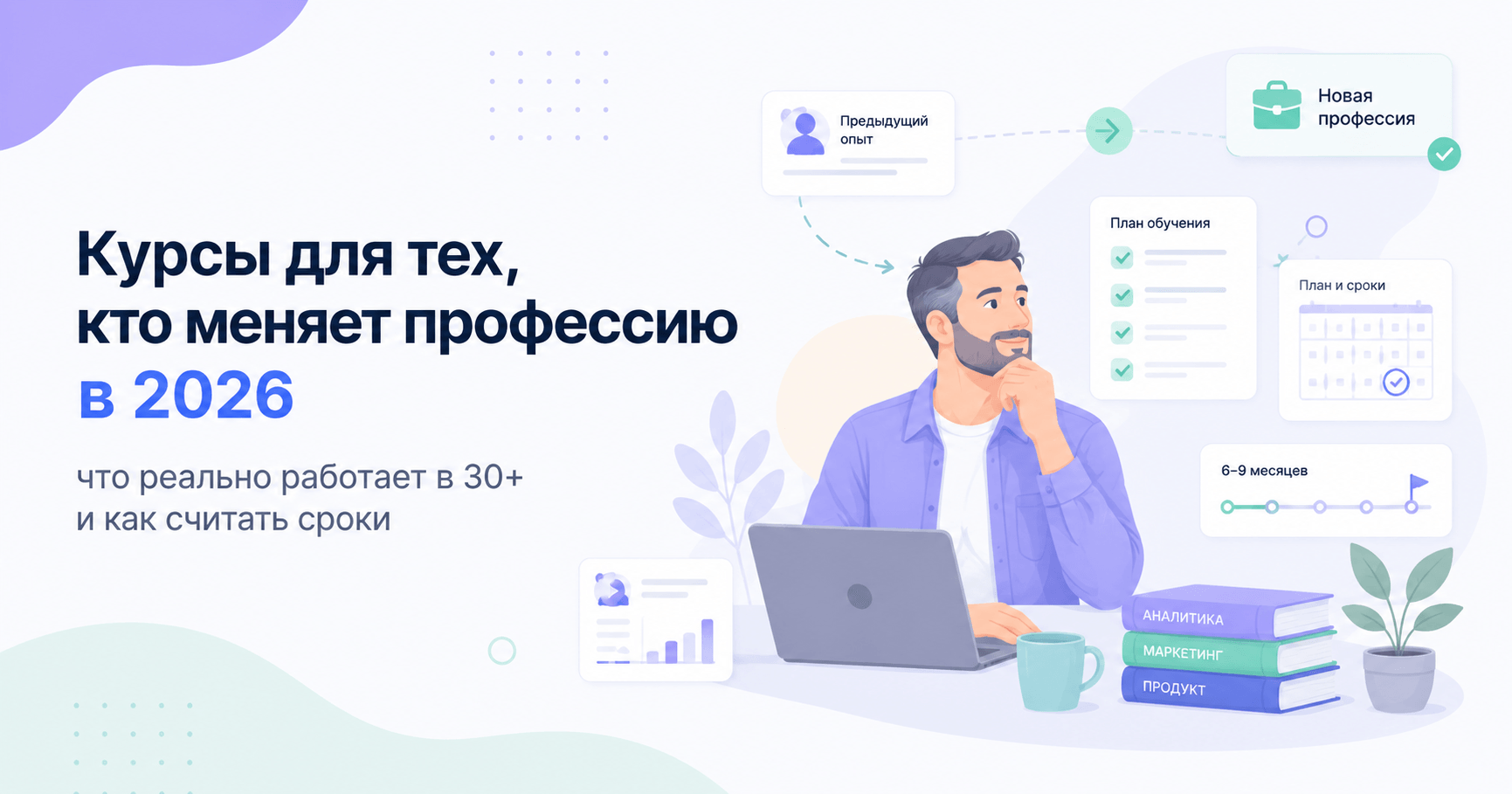 Курсы для тех, кто меняет профессию в 2026: что реально работает в 30+ и как считать сроки