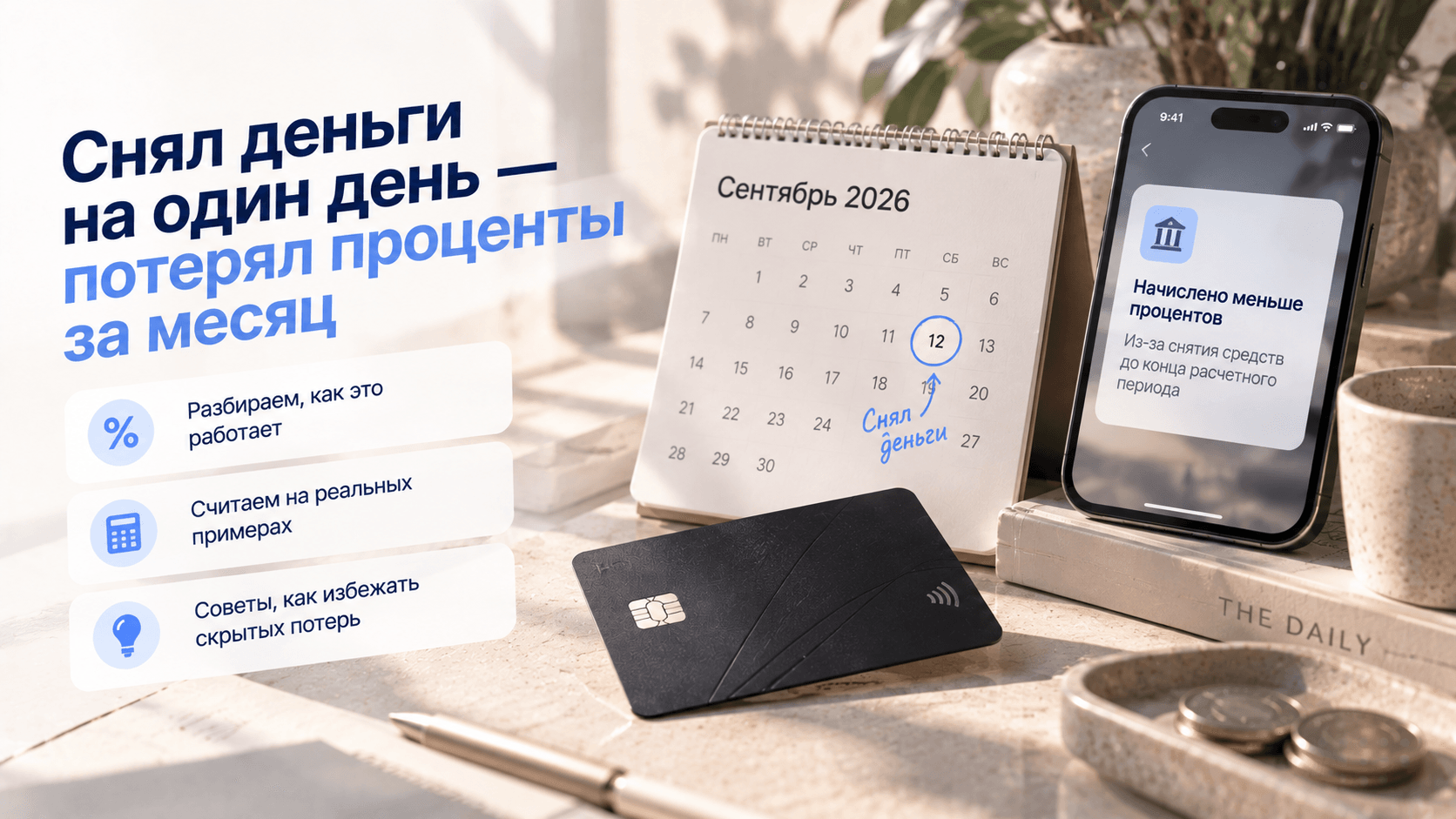 Снял деньги на один день — потерял проценты за месяц